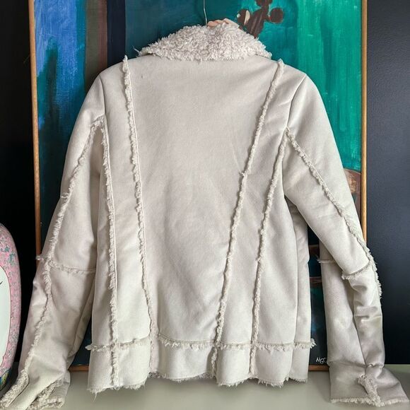 Nicole Miller Off-White Teddy Sherpa Jacket Small - Picture 12 of 16